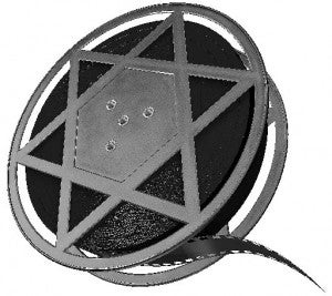 Image of reel of film with Star of David
