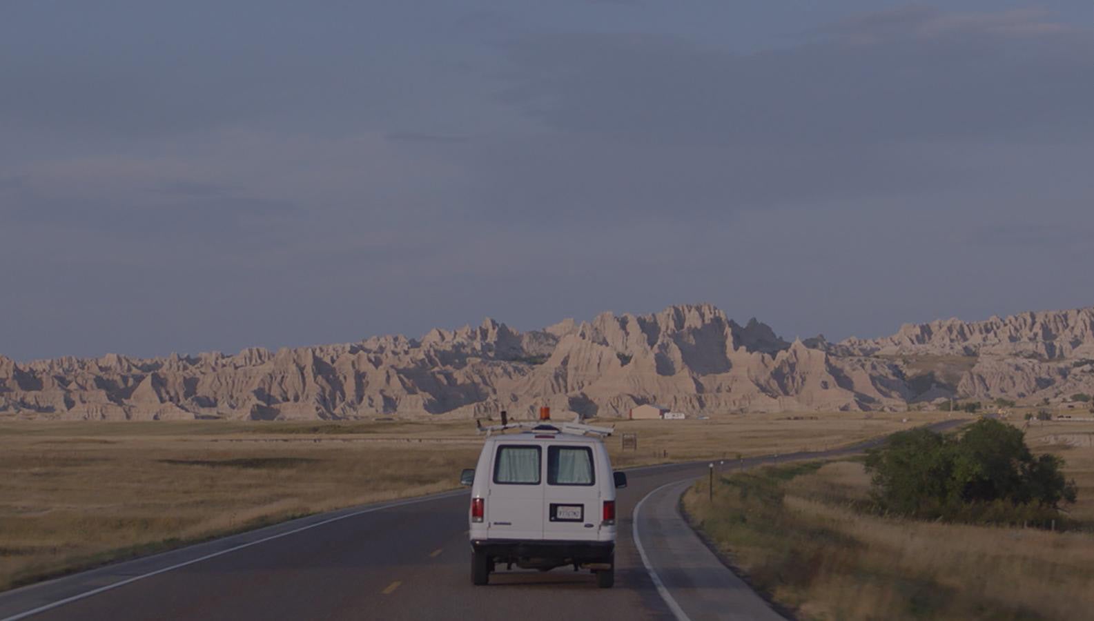 Image of van in desert