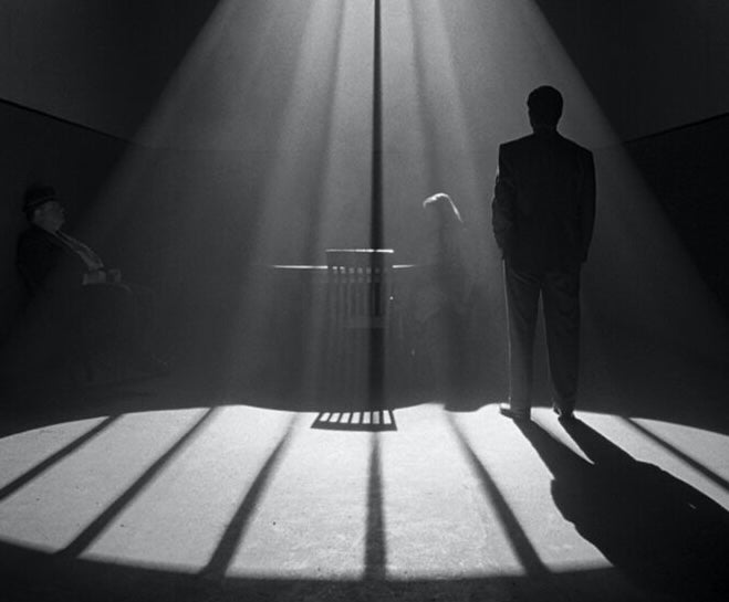 man in spotlight