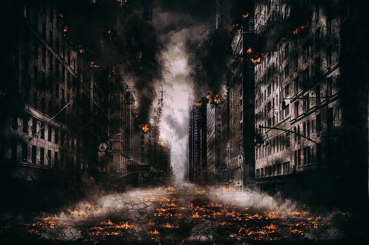 Image of a post apocalyptic street scene
