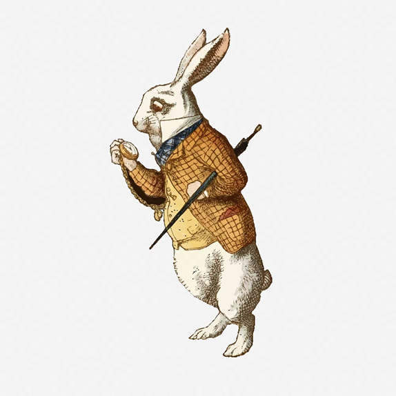 Image of the white rabbit from Alice in Wonderland
