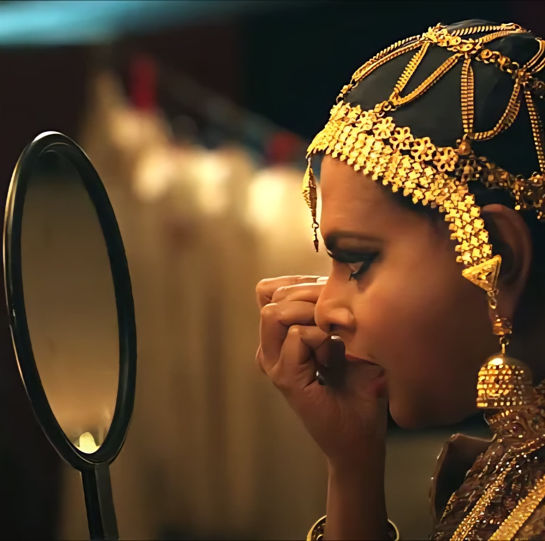 putting on make up
