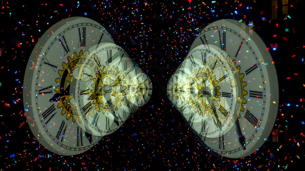 Clocks in space time travel image